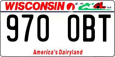 WI license plate 970OBT