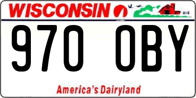WI license plate 970OBY