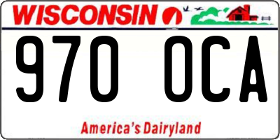 WI license plate 970OCA