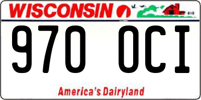WI license plate 970OCI