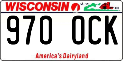 WI license plate 970OCK