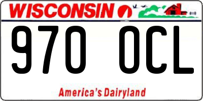 WI license plate 970OCL