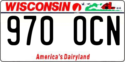 WI license plate 970OCN