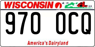 WI license plate 970OCQ