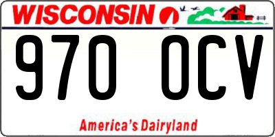 WI license plate 970OCV