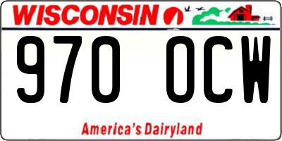 WI license plate 970OCW