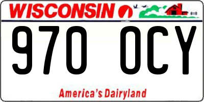 WI license plate 970OCY