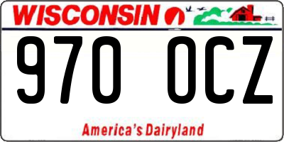 WI license plate 970OCZ