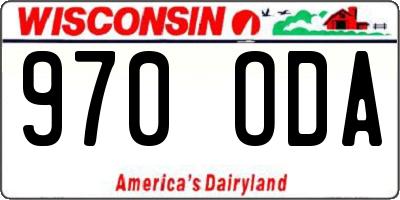 WI license plate 970ODA