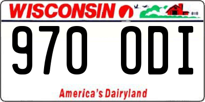 WI license plate 970ODI