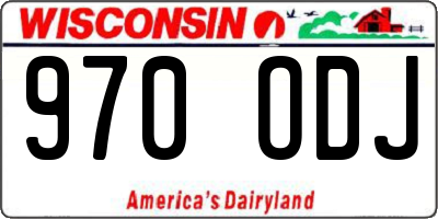 WI license plate 970ODJ