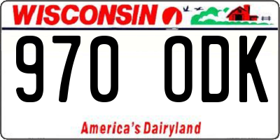 WI license plate 970ODK
