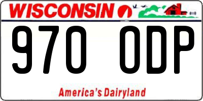 WI license plate 970ODP