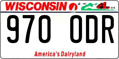 WI license plate 970ODR