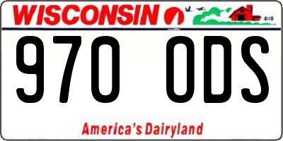WI license plate 970ODS