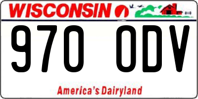 WI license plate 970ODV