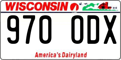 WI license plate 970ODX