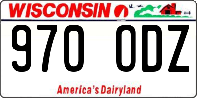 WI license plate 970ODZ