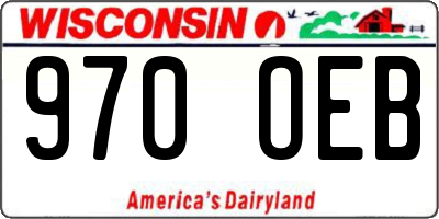 WI license plate 970OEB
