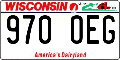 WI license plate 970OEG
