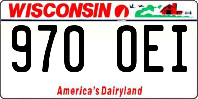 WI license plate 970OEI