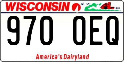 WI license plate 970OEQ