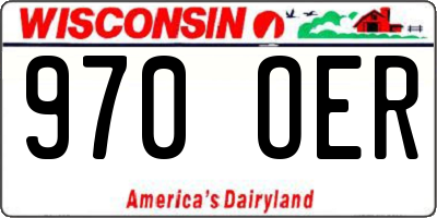 WI license plate 970OER