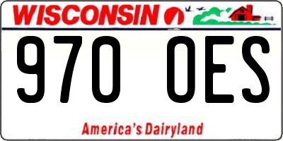 WI license plate 970OES
