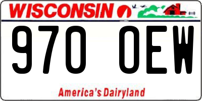WI license plate 970OEW
