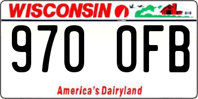 WI license plate 970OFB