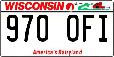 WI license plate 970OFI