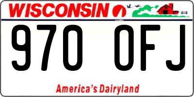 WI license plate 970OFJ