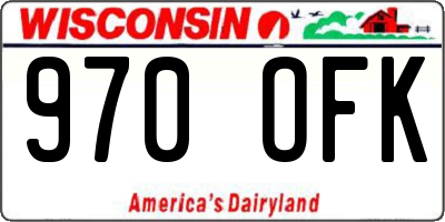 WI license plate 970OFK