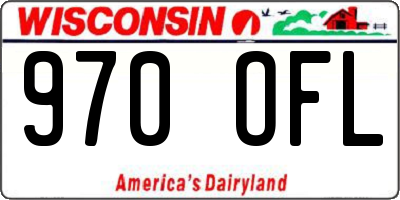 WI license plate 970OFL