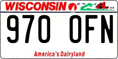 WI license plate 970OFN
