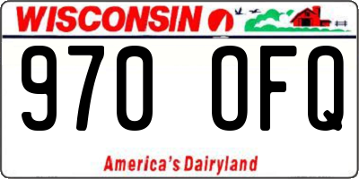 WI license plate 970OFQ