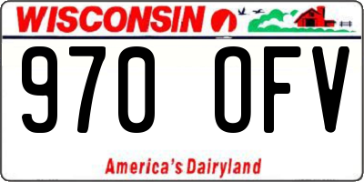 WI license plate 970OFV