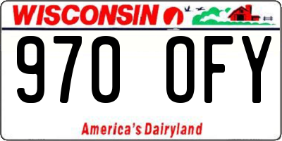 WI license plate 970OFY