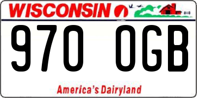 WI license plate 970OGB