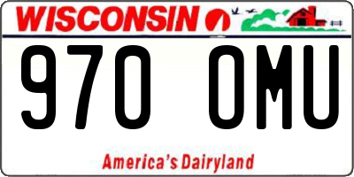 WI license plate 970OMU