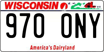 WI license plate 970ONY