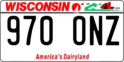 WI license plate 970ONZ