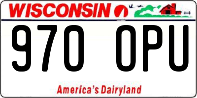WI license plate 970OPU