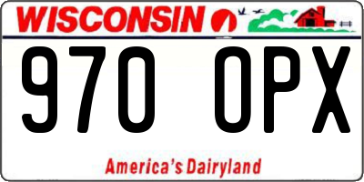 WI license plate 970OPX