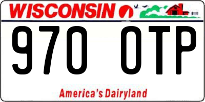WI license plate 970OTP