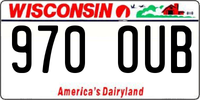 WI license plate 970OUB