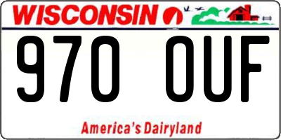 WI license plate 970OUF