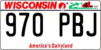 WI license plate 970PBJ