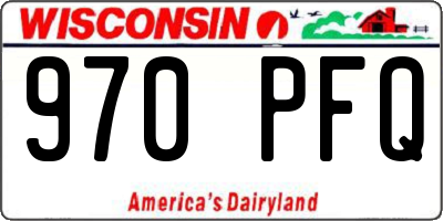 WI license plate 970PFQ