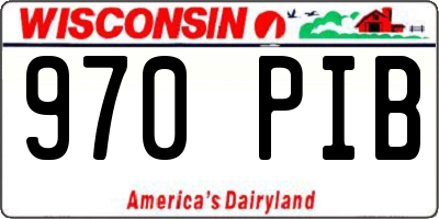 WI license plate 970PIB